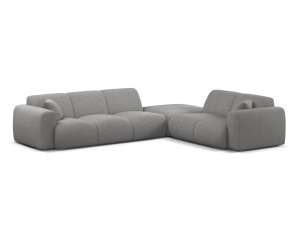 Canapea cu colt gri deschis din textil pentru 6 persoane Molino Eden Right Micadoni