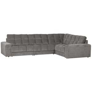 Canapea cu colt gri din textil 316 cm Second Date Right Woood