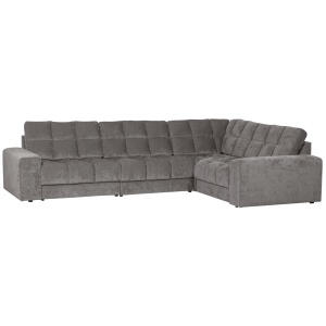 Canapea cu colt gri din textil 316 cm Second Date Right Woood