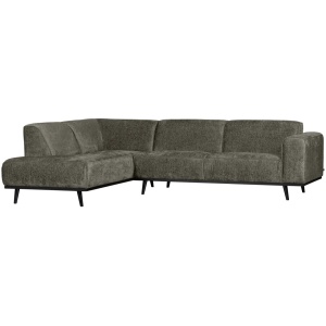 Canapea cu colt gri inchis din catifea 274 cm Statement Left Woood
