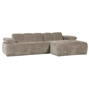 Canapea cu colt gri inchis din textil 284 cm Mojo Rib Right Woood