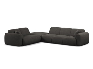 Canapea cu colt gri inchis din textil pentru 6 persoane Molino Eden Left Micadoni