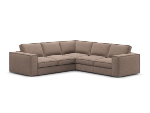 Canapea cu colt maro deschis din textil pentru 4 persoane Pola Symmetrical Micadoni