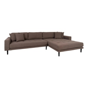 Canapea cu colt maro din textil 290 cm Lido Right House Nordic