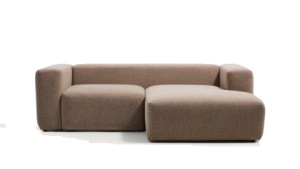 Canapea cu colt maro din textil pentru 2 persoane Blok Chenille Right Kave Home