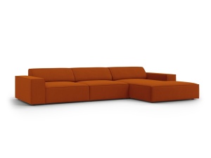 Canapea cu colt maro teracota din textil pentru 4 persoane Jodie Megan Right Micadoni