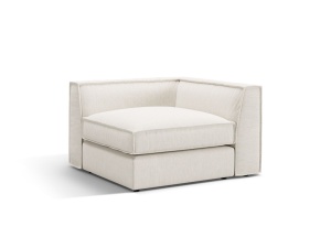 Canapea cu colt modulara alba din textil pentru 1 persoana Pola Corner Micadoni