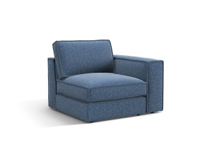Canapea cu colt modulara albastru inchis din textil pentru 1 persoana Pola Right Micadoni