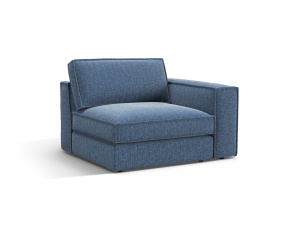 Canapea cu colt modulara albastru inchis din textil pentru 1 persoana Pola Babel Right Micadoni