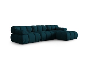 Canapea cu colt modulara albastru navy din textil pentru 4 persoane Bellis 155 Right 3D Micadoni