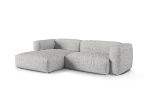 Canapea cu colt modulara argintie din textil pentru 2 persoane Martina Monet Boucle Left Micadoni