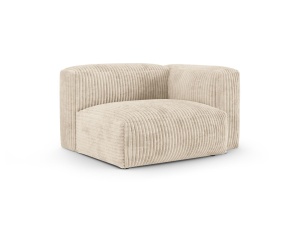 Canapea cu colt modulara bej deschis din textil pentru 1 persoana Martina Corduroy 120 Right XL Micadoni