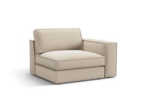 Canapea cu colt modulara bej din textil pentru 1 persoana Pola Babel Right Micadoni