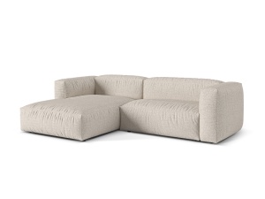 Canapea cu colt modulara bej din textil pentru 2 persoane Martina Monet Boucle Left Micadoni