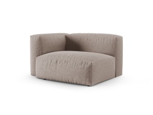Canapea cu colt modulara bej inchis din textil pentru 1 persoana Martina 120 Left XL Micadoni