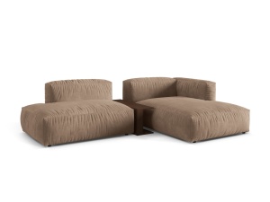 Canapea cu colt modulara bej inchis din textil pentru 2 persoane Martina Vogue Right Micadoni