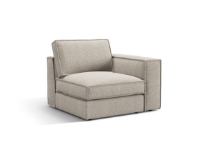 Canapea cu colt modulara bej nisipiu din textil pentru 1 persoana Pola Right Micadoni