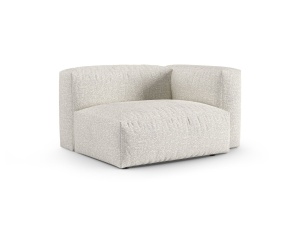 Canapea cu colt modulara gri/bej din textil pentru 1 persoana Martina Boucle 120 Left XL Micadoni