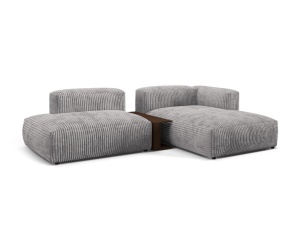 Canapea cu colt modulara gri deschis din textil pentru 2 persoane Martina Tilia Right Micadoni