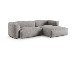 Canapea cu colt modulara gri deschis din textil pentru 2 persoane Martina Boston Right Micadoni