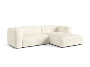 Canapea cu colt modulara ivorie din textil pentru 2 persoane Martina Monet Boucle Right Micadoni