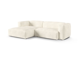 Canapea cu colt modulara ivorie din textil pentru 2 persoane Martina Monet Boucle Left Micadoni