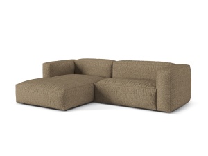 Canapea cu colt modulara maro cappuccino din textil pentru 2 persoane Martina Monet Boucle Left Micadoni