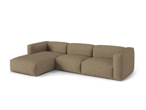 Canapea cu colt modulara maro cappuccino din textil pentru 3 persoane Martina Boucle Left Micadoni