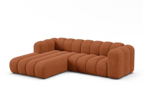 Canapea cu colt modulara maro caramiziu din textil pentru 4 persoane Lupine M Left Micadoni