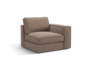 Canapea cu colt modulara maro deschis din textil pentru 1 persoana Pola Right Micadoni