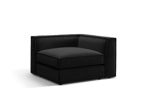 Canapea cu colt modulara neagra din catifea pentru 1 persoana Pola Salvador Corner Micadoni