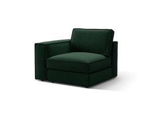 Canapea cu colt modulara verde din catifea pentru 1 persoana Pola Left Micadoni