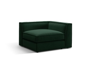 Canapea cu colt modulara verde din catifea pentru 1 persoana Pola Salvador Corner Micadoni