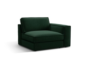 Canapea cu colt modulara verde din catifea pentru 1 persoana Pola Salvador Right Micadoni