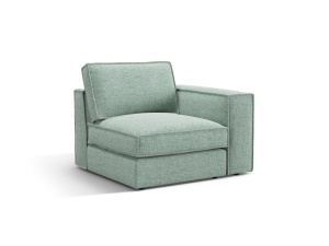 Canapea cu colt modulara verde menta din textil pentru 1 persoana Pola Right Micadoni