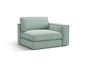Canapea cu colt modulara verde menta din textil pentru 1 persoana Pola Babel Right Micadoni
