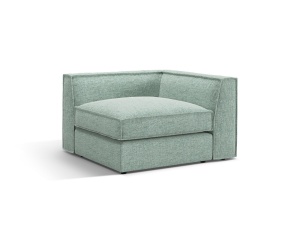 Canapea cu colt modulara verde menta din textil pentru 1 persoana Pola Corner Micadoni