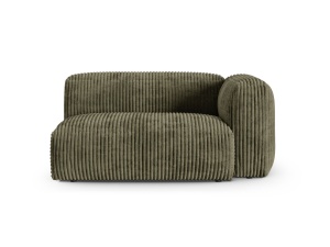 Canapea cu colt modulara verde muschi din textil pentru 1 persoana Martina 160 Right Corduroy XL Micadoni