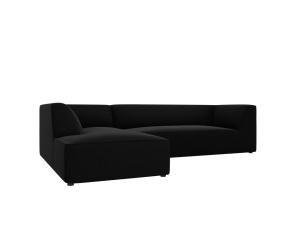 Canapea cu colt neagra din catifea pentru 4 persoane Ruby M Left Micadoni