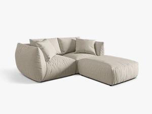 Canapea cu colt nude din textil pentru 4 persoane Chris Art Right Micadoni