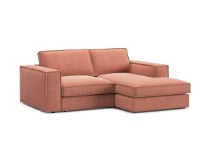 Canapea cu colt rosie din textil pentru 2 persoane Pola Right Micadoni