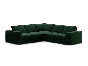 Canapea cu colt verde din catifea pentru 4 persoane Pola Symmetrical Micadoni