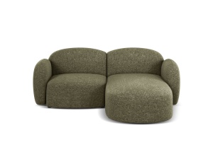 Canapea cu colt verde din textil pentru 3 persoane Blair Eden Right Micadoni