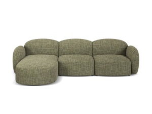 Canapea cu colt verde masliniu din textil pentru 4 persoane Blair Baltimore Left Micadoni