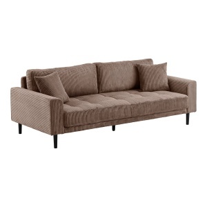 Canapea din textil maro pentru 3 persoane Lido House Nordic