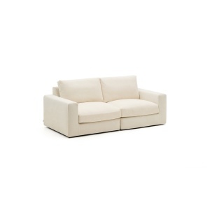 Canapea ecru din textil pentru 3 persoane Alea Kave Home
