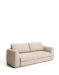Canapea extensibila bej din textil pentru 4 persoane Vera Kave Home