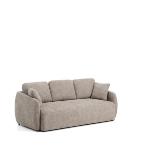 Canapea extensibila grej din textil pentru 3 persoane Laira Kave Home