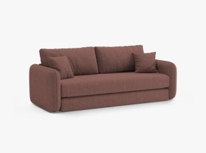 Canapea extensibila roz inchis din textil pentru 3 persoane Dormi Micadoni