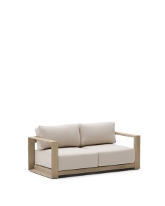 Canapea exterior crem din textil pentru 2 persoane Ambra Kave Home